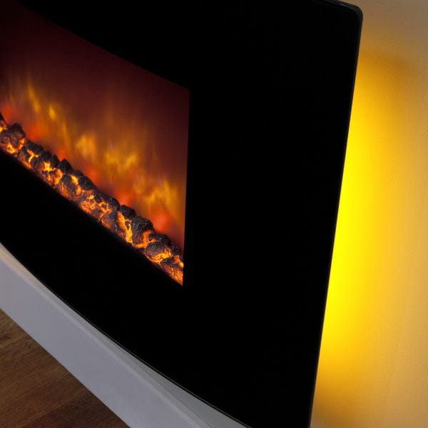 Orange Back Light Of FLARE 38" Amari Wall Mounted Electric Fire