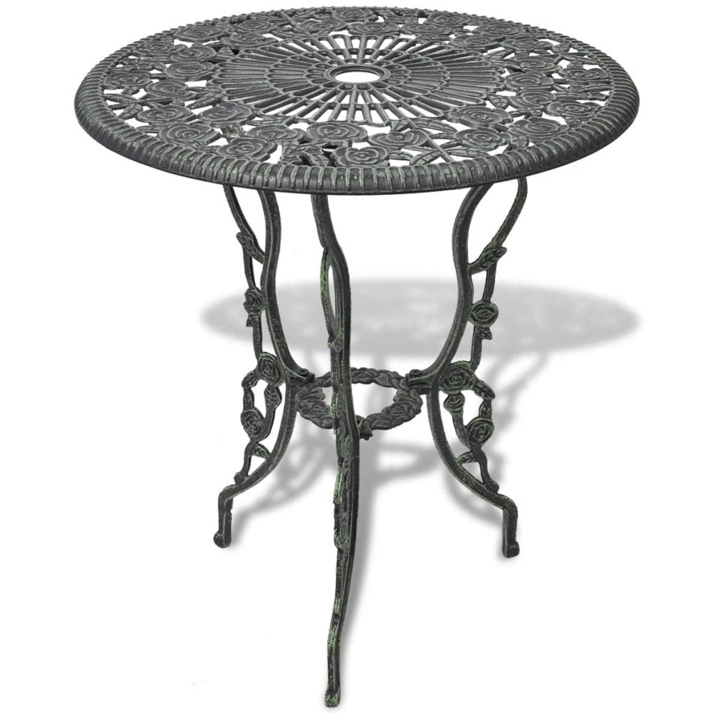 Table From VidaXL Green Cast Aluminium 3 Piece Bistro Set | SKU: 42164 | UPC: 8718475973058