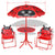 Dimensions Of VidaXL 3 Piece Kids' Garden Bistro Set With Parasol In Red | SKU: 41842 | UPC: 8718475960706