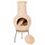 RedFire Star Flower Clay Chiminea / Outdoor Fireplace In Straw Colour With Logs Inside | SKU: 411837 | Barcode: 8718801854754