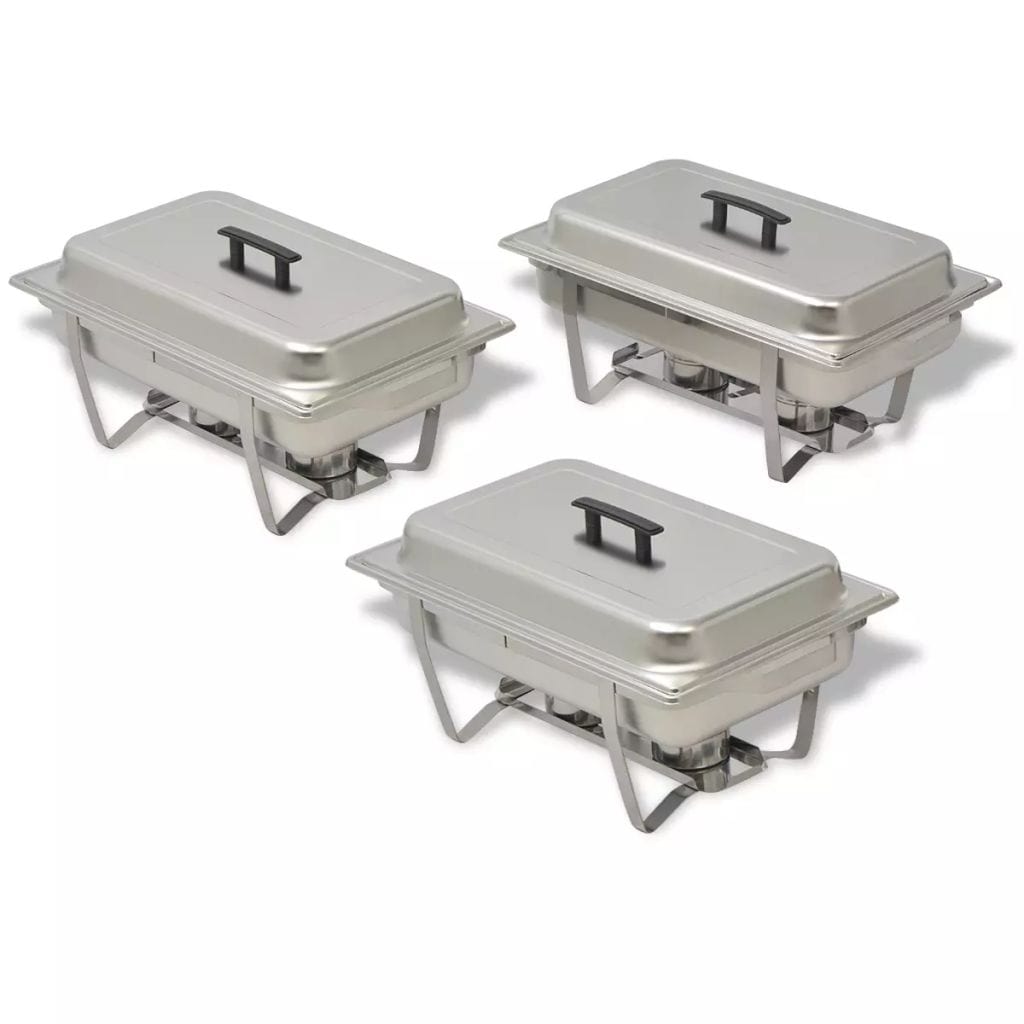 VidaXL Stainless Steel 3 Piece Chafing Dish Set | SKU: 50529 | UPC: 8718475508762 | Weight: 15.9kg