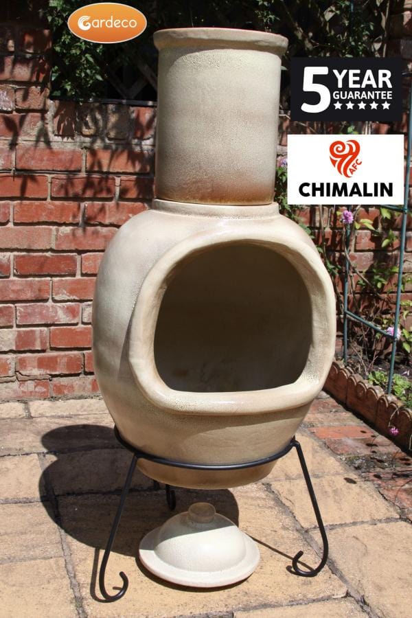 Gardeco Asteria Extra Large Cappuccino Chimalin AFC Chiminea In A Garden Setting | SKU: AFC-C51.73 | Barcode: 5031599044552