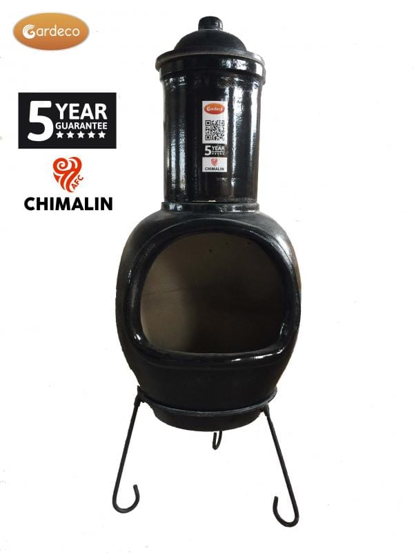 Gardeco Asteria Extra Large Black Chimalin AFC Chiminea | SKU: AFC-C51.75 | Barcode: 5031599045290