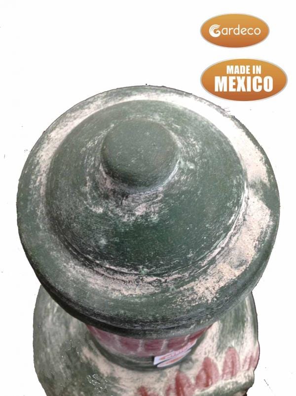 Gardeco Large Plumas Mexican Chiminea In Green | SKU: C21PL.03 | Barcode: 5031599030975