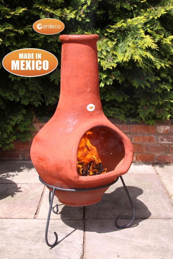 Gardeco Tibor Jumbo Mexican Chimenea In Brown