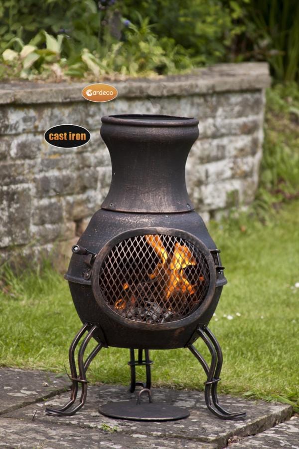 Gardeco Billie Small Cast Iron Chiminea In Bronze | SKU: CASTCHI8-BR | Barcode: 5031599034034