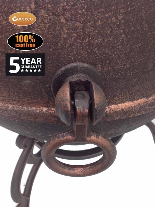 Toledo Cast Iron Chimenea In Bronze