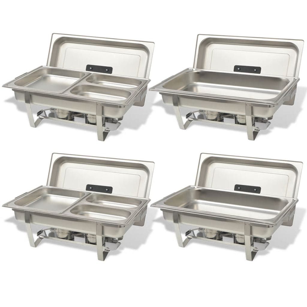 VidaXL Stainless Steel 4 Piece Chafing Dish Set | SKU: 50530 | UPC: 8718475508779 | Weight: 21.2kg